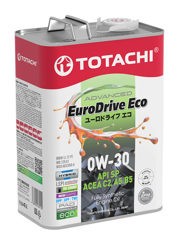 TOTACHI EURODRIVE ECO 0W-30 API SP, ACEA C2, A5/B5